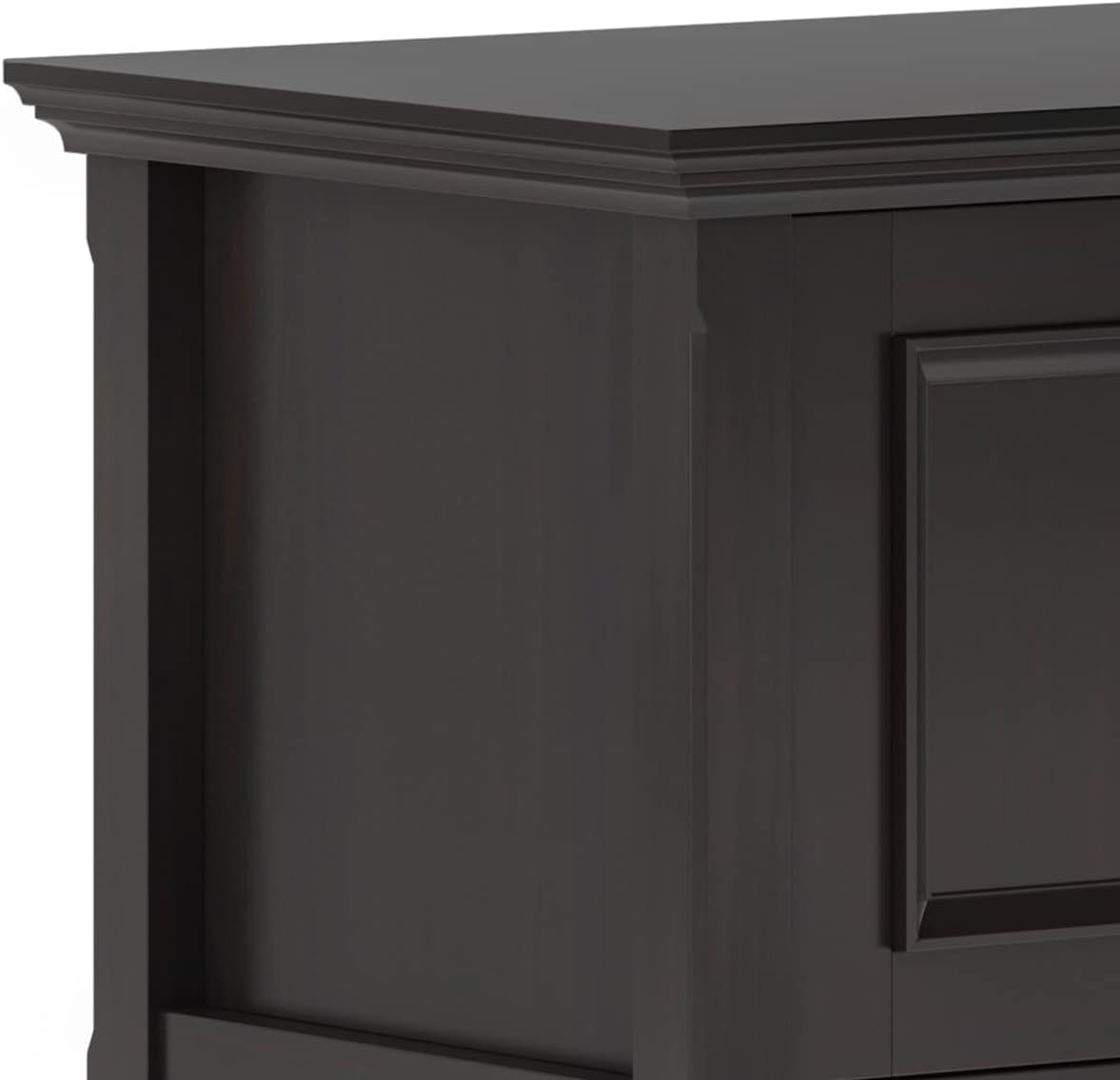 SIMPLIHOME Amherst 72-inch Wide Solid Wood Low TV Stand in Hickory Brown, Transitional-Style Media Console for Living Room with Cable Management, Fits 80" TVs