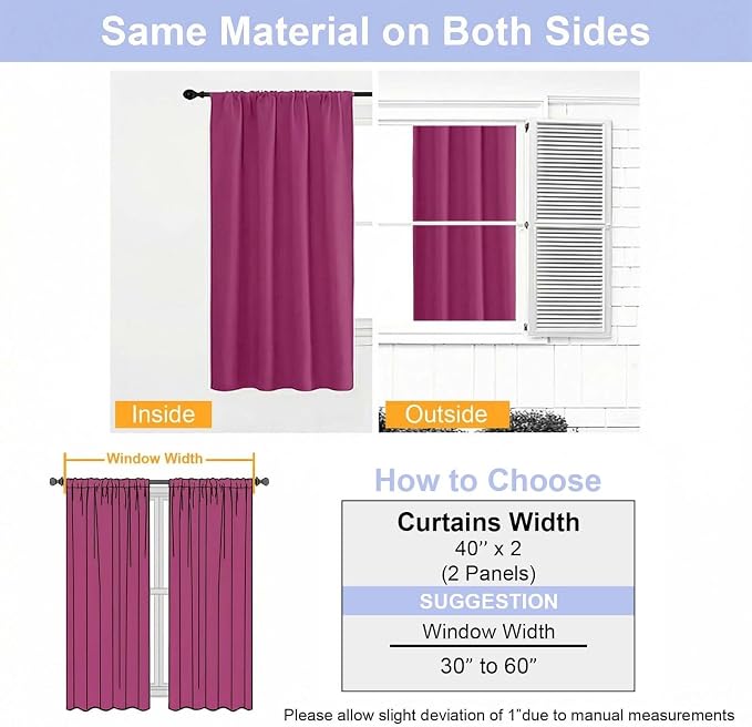 Simplebrand Ava Hot Pink Short Blackout Curtains