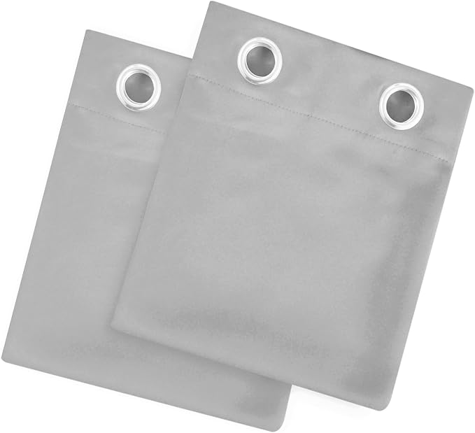 LEMOMO Light Grey Blackout Curtains 42 x 54 Inch Length Set of 2 Panels Grommet