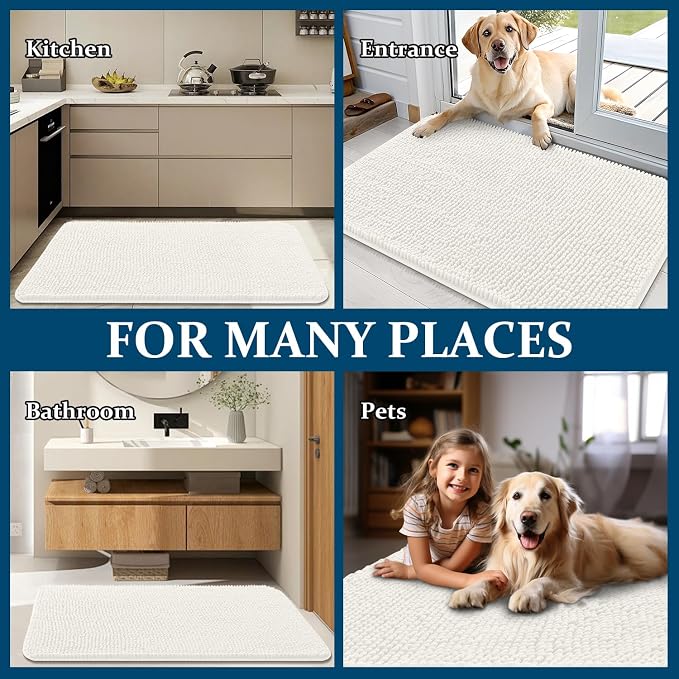 OLANLY Dog Door Mat for Muddy Paws 30x20, Absorbs Moisture and Dirt, Absorbent