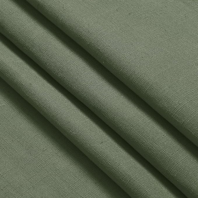 Nanspring Extended Curtain Olive Green Linen Sheer Curtains