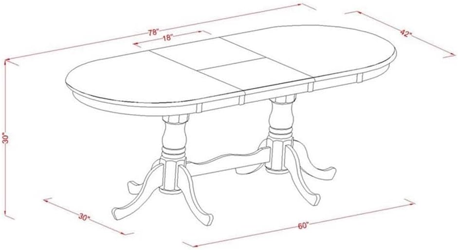East West Furniture PLAV9-WHI-W 9 Piece Dining Set Includes an Oval Dining Room Table with Butterfly Leaf and 8 Wood Seat Chairs, 42x78 Inch, Buttermilk & Cherry