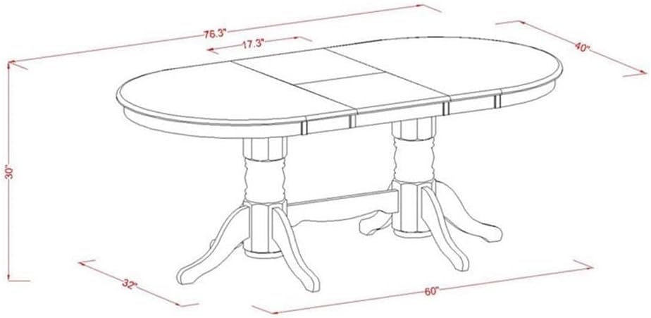 East West Furniture VANO9-OAK-W 9 Piece Kitchen Table Set Includes an Oval Dining Table with Butterfly Leaf and 8 Dining Room Chairs, 40x76 Inch, Oak