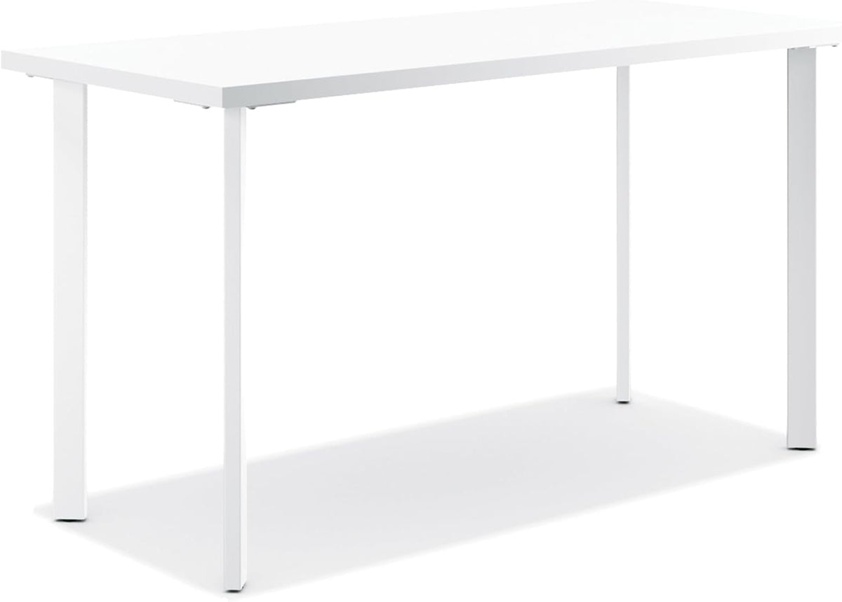 HON Coze Home Office Desks, Sturdy Table Computer Desk, 42", White Top, White Base
