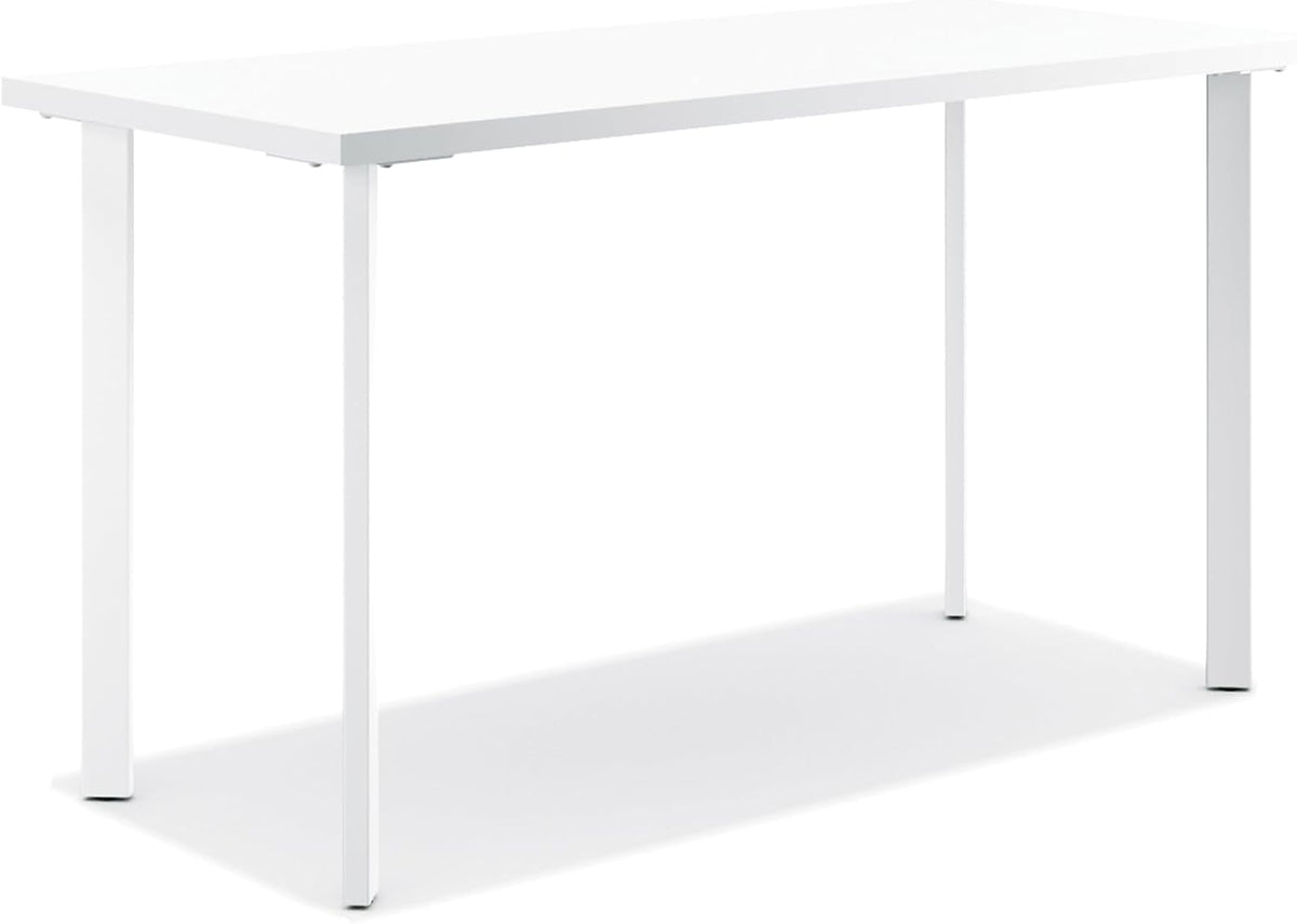 HON Coze Home Office Desks, Sturdy Table Computer Desk, 48", White Top, White Base