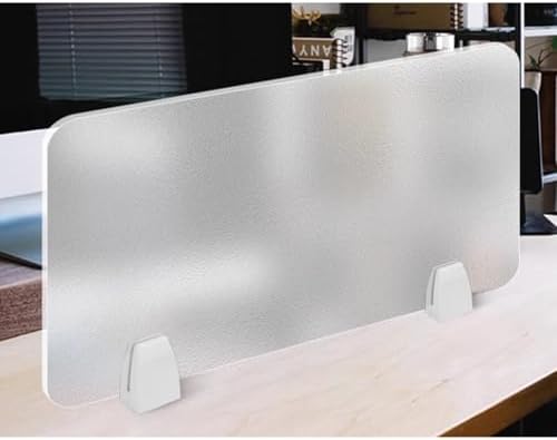 Acrylic Frosted Privacy Screen, Portable Desk Divider Panel for Workstations, Visual Distraction Barrier for Offices & Schools, Clear-B, 100x30cm/39.4x11.8in