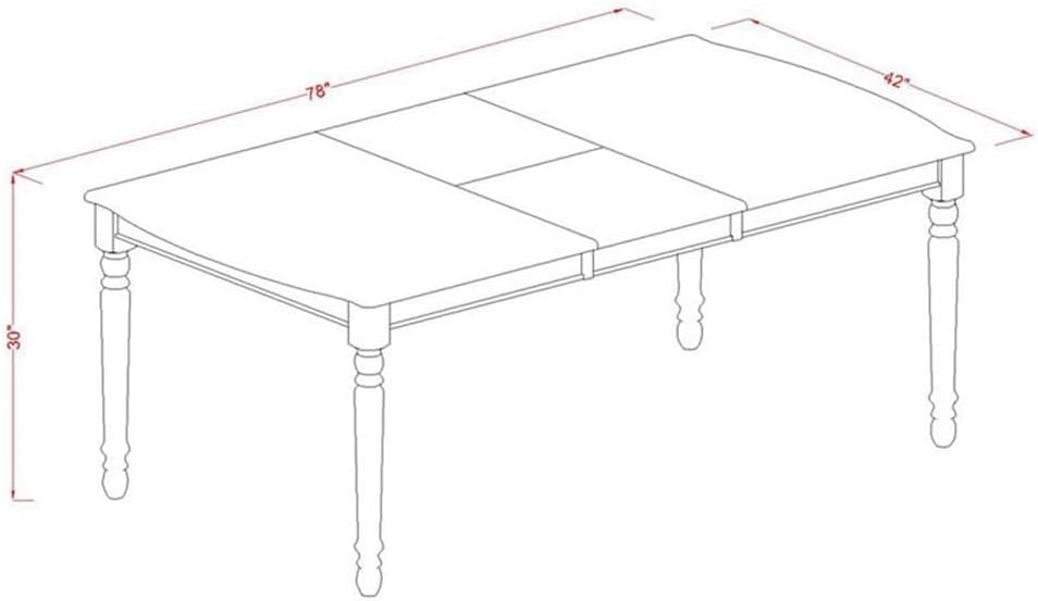 East West Furniture DOML7-MAH-C 7 Piece Kitchen Table & Chairs Set Consist of a Rectangle Dining Room Table with Butterfly Leaf and 6 Linen Fabric Dining Chairs, 42x78 Inch, Mahogany