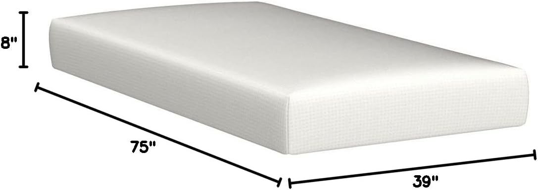 NapQueen 8 Inch Twin Size Mattress, Bamboo Charcoal Memory Foam Mattress, Bed in a Box