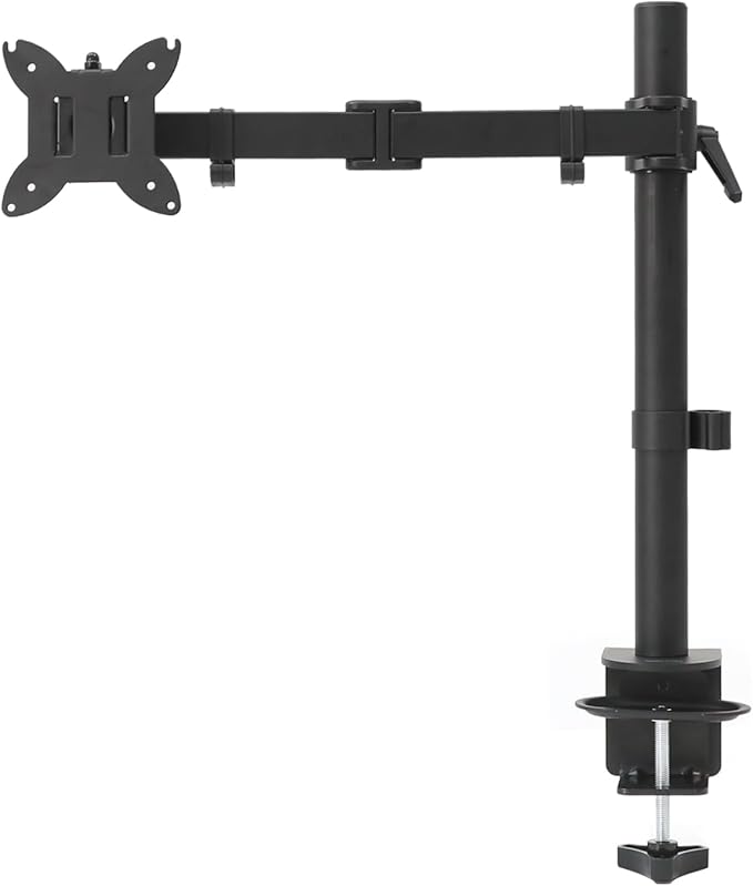 Amazon Basics Adjustable Single Computer Monitor Arm Mount, Holds up to 32" Monitors, Black