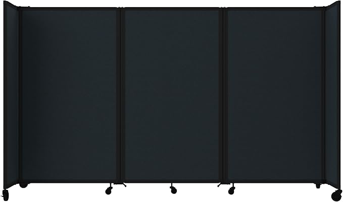 Versare Room Divider 360 Portable Wall Partition | Folding Panels | Large Freestanding Divider | Locking Wheels | Temporary Room Separator