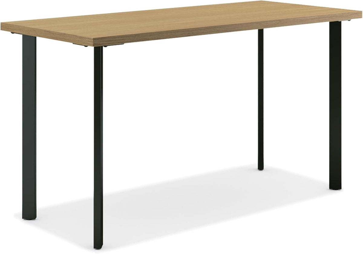 HON Coze Home Office Desks, Sturdy Table Computer Desk, 54", Natural Recon Top, Black Base
