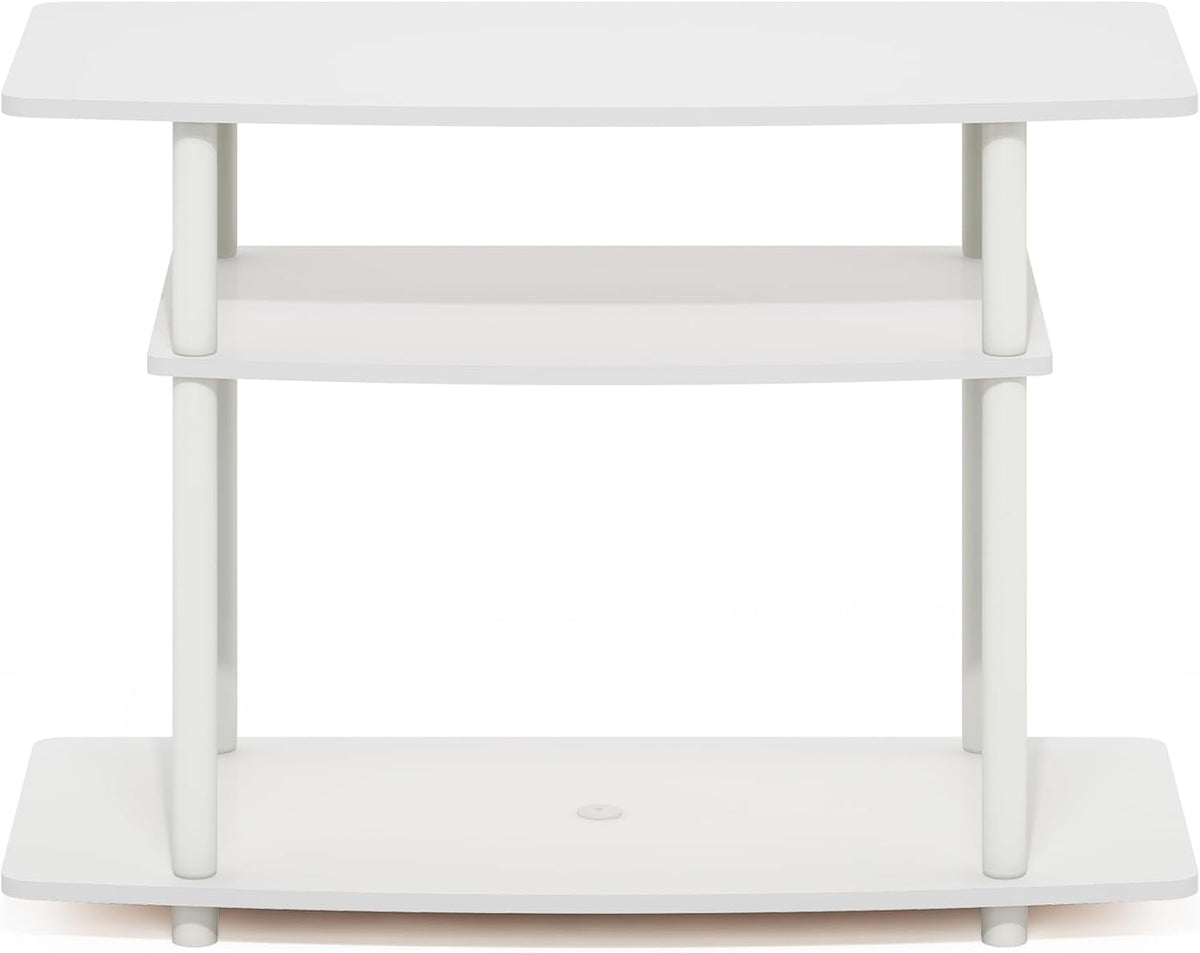 Furinno Turn-N-Tube No Tools 3-Tier TV Stands, White/White