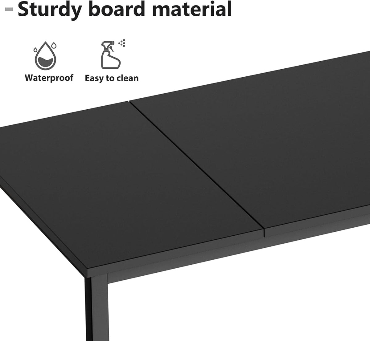 DlandHome 71 inches X-Large Computer Desk, Composite Wood Board, Decent and Steady Home Office Desk/Workstation/Table,Black,23.6Wide