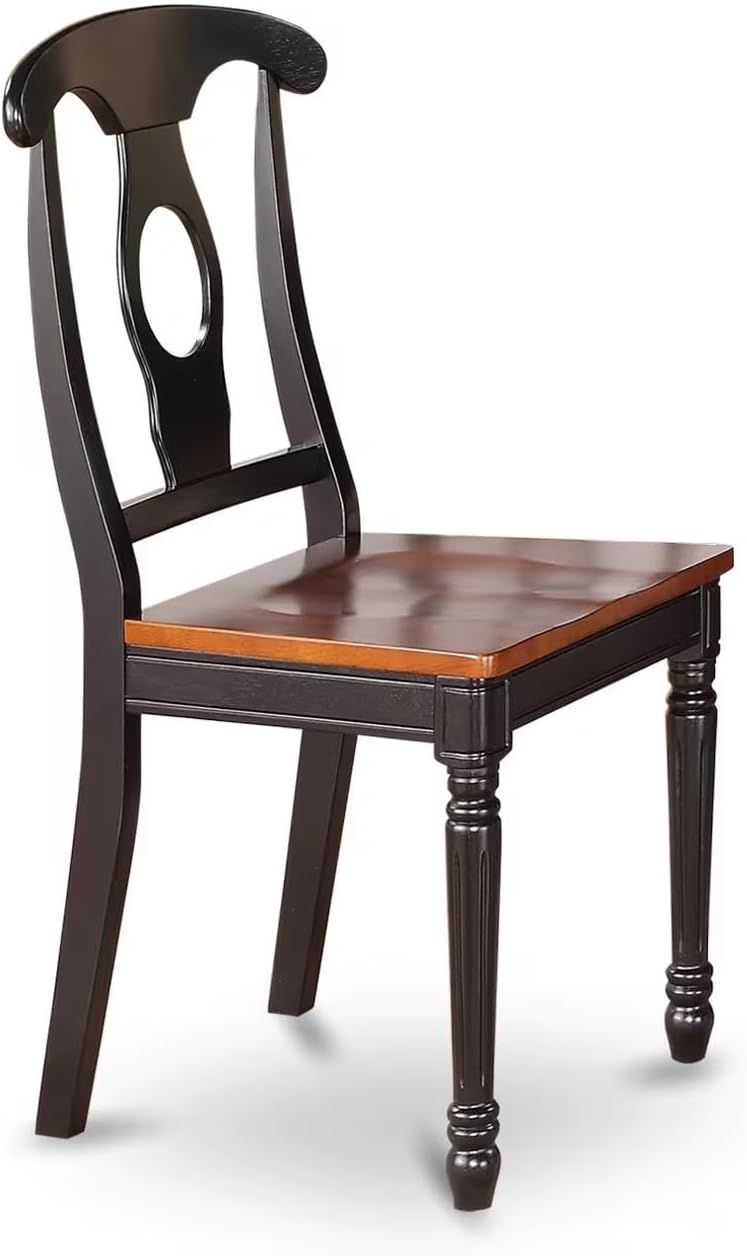 East West Furniture QUKE5-BCH-W 5 Piece Kitchen Table Set for 4 Includes a Rectangle Dining Room Table with Butterfly Leaf and 4 Dining Chairs, 40x78 Inch, Black & Cherry