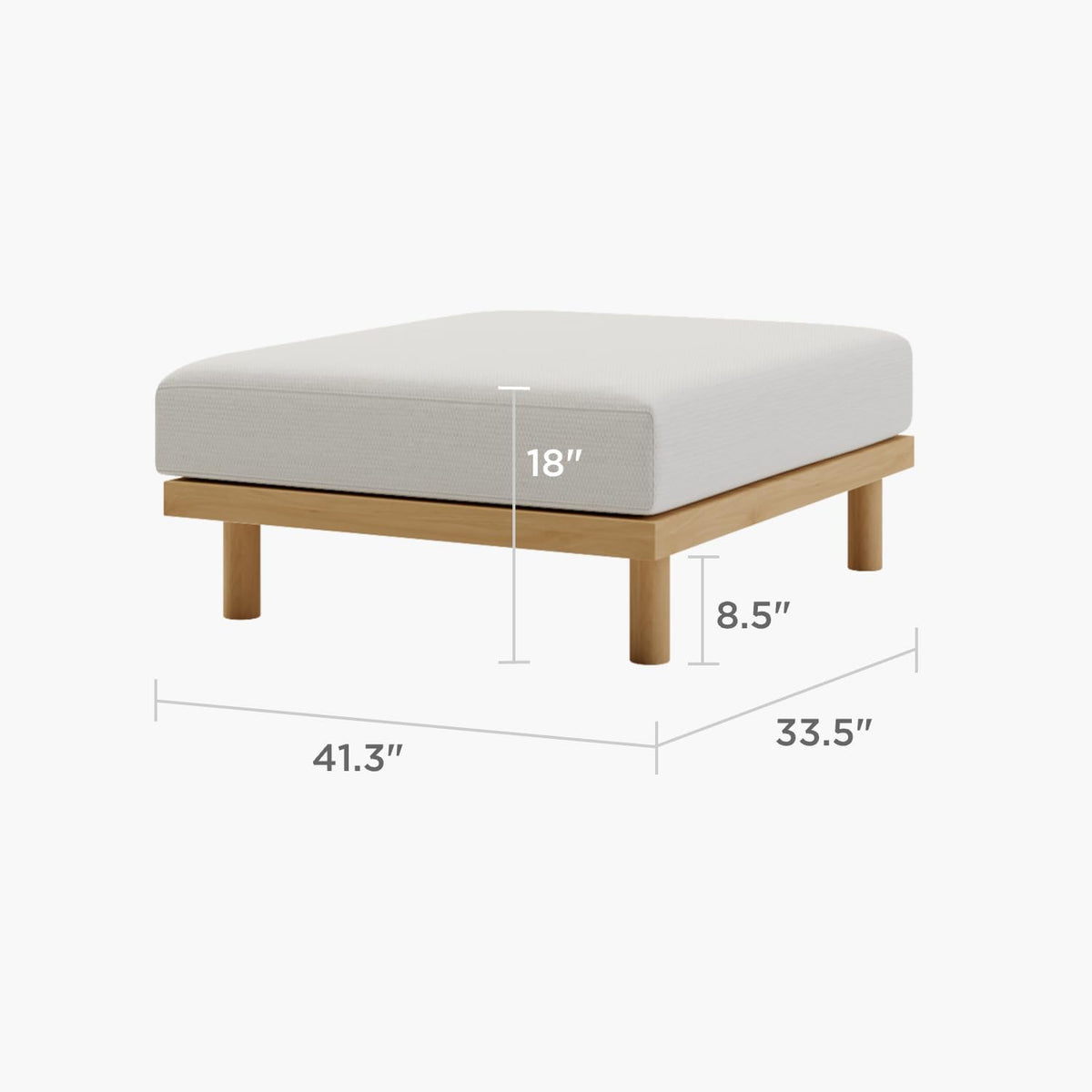 Acanva Minimalist Modular Sectional Sofa for Living Room, Wide & Deep Seat Convertible Furniture Set with Metal Frame and Movable Covers, Ottoman, Off White