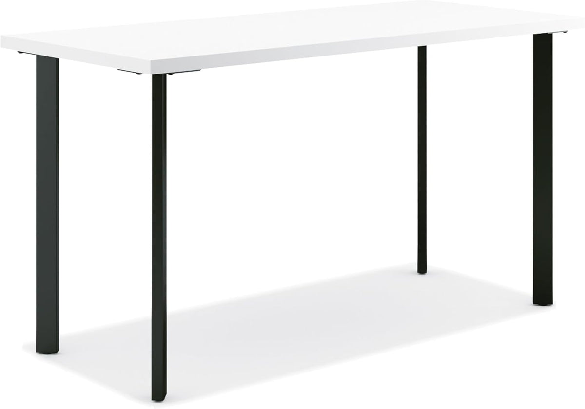 HON Coze Home Office Desks, Sturdy Table Computer Desk, 48", White Top, Black Base