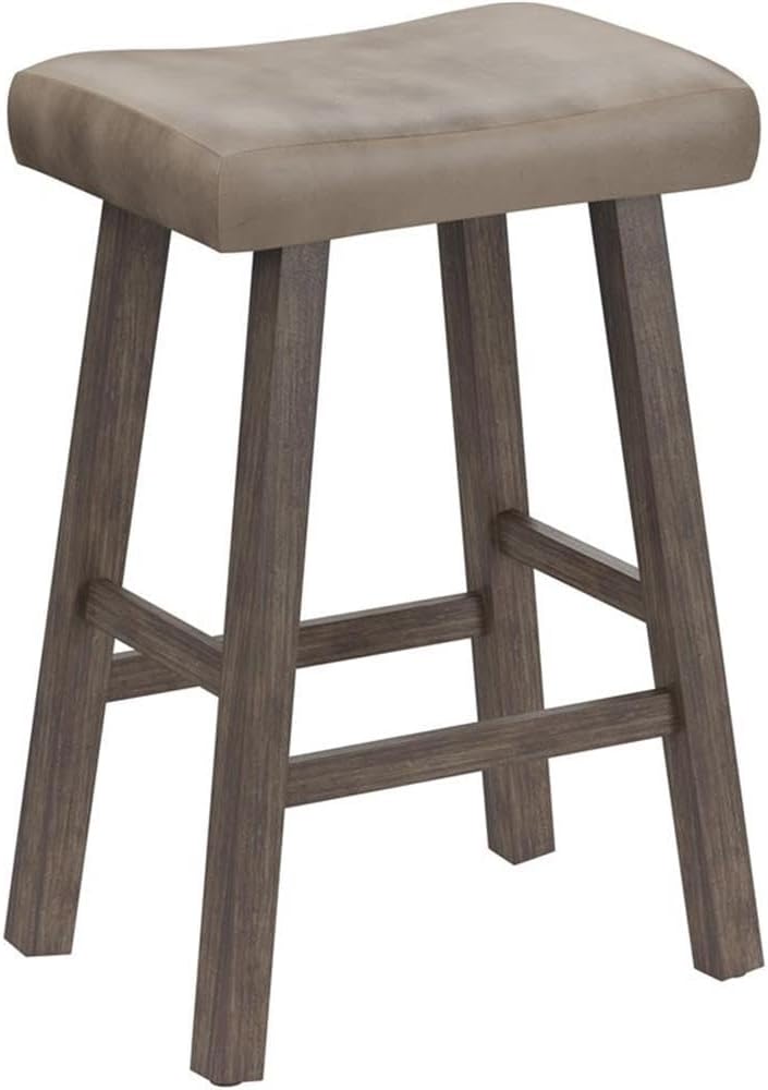 Hillsdale Furniture Saddle Counter Stool, Rustic Gray