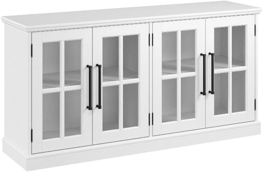 Bush Furniture Westbrook 60W TV Stand for 75 Inch TV in White Ash | Living Room Entertainment Center with Storage