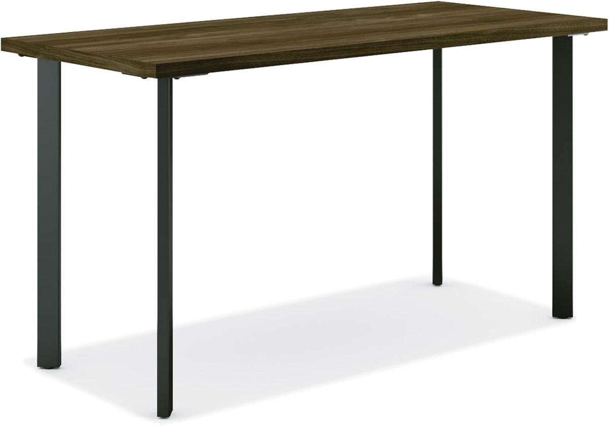 HON Coze Home Office Desks, Sturdy Table Computer Desk, 54", Walnut Top, Black Base