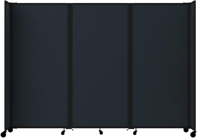 Versare Room Divider 360 Portable Wall Partition | Folding Panels | Large Freestanding Divider | Locking Wheels | Temporary Room Separator