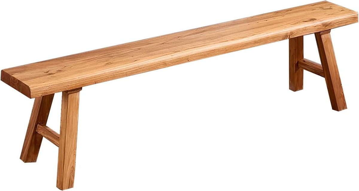 39.3in Wood Bench Indoor – Rustic Farmhouse Entryway Bench, Skinny Bench Design, Made of Extra-Thick Solid Wood, Perfect for Dining Room, Hallway, or End of Bed