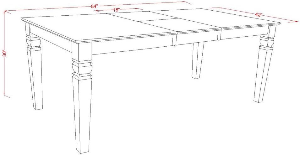 East West Furniture LGCL5-LWH-C 5 Piece Kitchen Table & Chairs Set Includes a Rectangle Dining Table with Butterfly Leaf and 4 Linen Fabric Dining Room Chairs, 42x84 Inch, Linen White