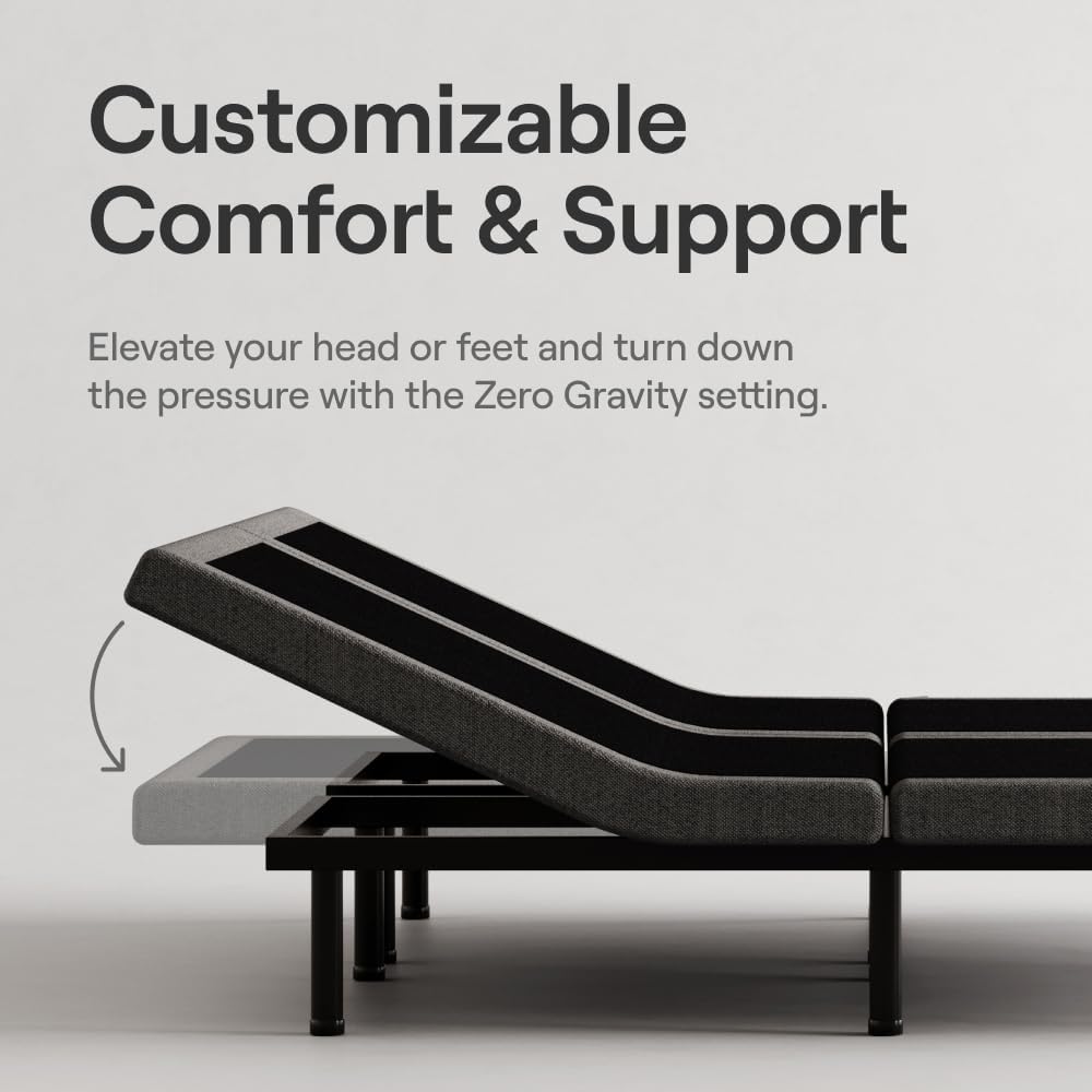 Nectar Luxe Twin XL Adjustable Base & 14” Mattress (New Version) - Head & Foot Incline - Medium Firm Memory Foam - Cooling Upgrade - 3 Massage Settings - 365-Night Mattress Trial & Forever Warranty