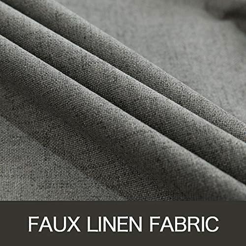 MIULEE Linen Texture Curtains for Bedroom Solid 100% Blackout Thermal Insulated