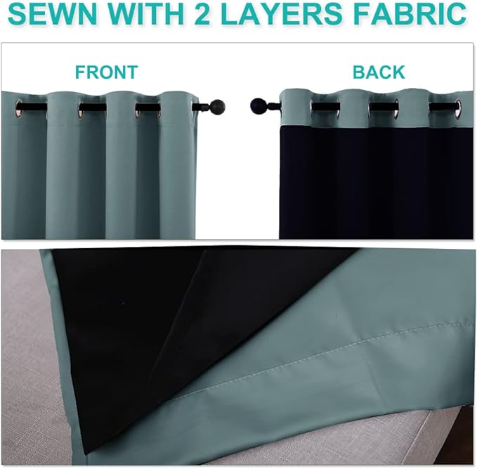NICETOWN 100% Blackout Window Curtain Panels, Full Light Blocking Drapes