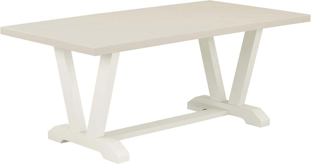 East West Furniture V027VE005-5 5 Piece Dinette Set for 4 Includes a Rectangle Dining Room Table with V-Legs and 4 Grey Linen Fabric Upholstered Parson Chairs, 40x72 Inch, Multi-Color
