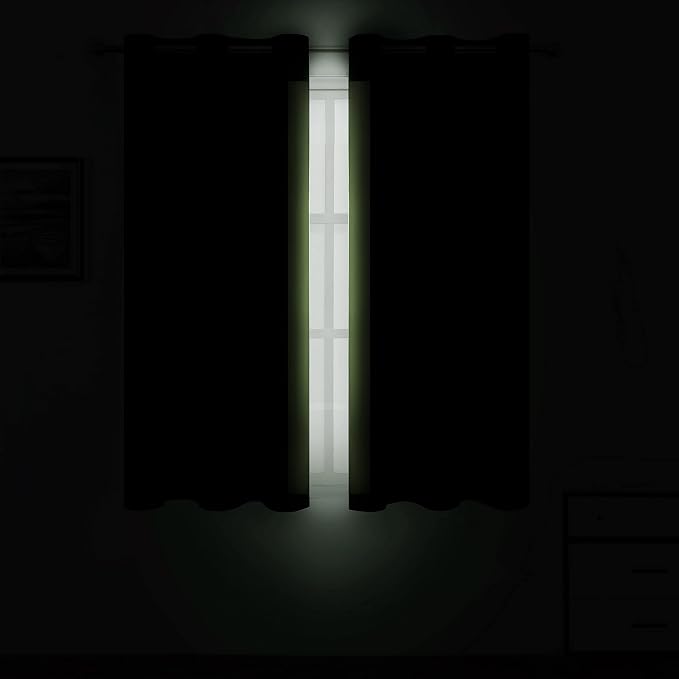 LEMOMO Light Green Blackout Curtains 38 x 54 Inch Length/Set of 2 Curtain