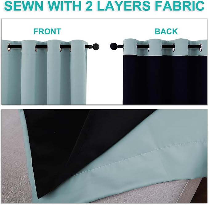 NICETOWN 100% Blackout Short Curtains