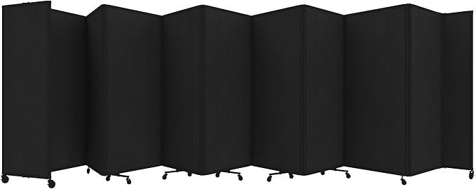 Versare Room Divider 360 Portable Wall Partition | Folding Panels | Large Freestanding Divider | Locking Wheels | Temporary Room Separator