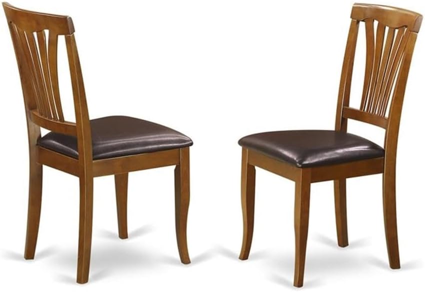 East West Furniture PLAV5-SBR-LC 5 Piece Dining Room Table Set Includes an Oval Wooden Table with Butterfly Leaf and 4 Faux Leather Kitchen Dining Chairs, 42x78 Inch, Saddle Brown