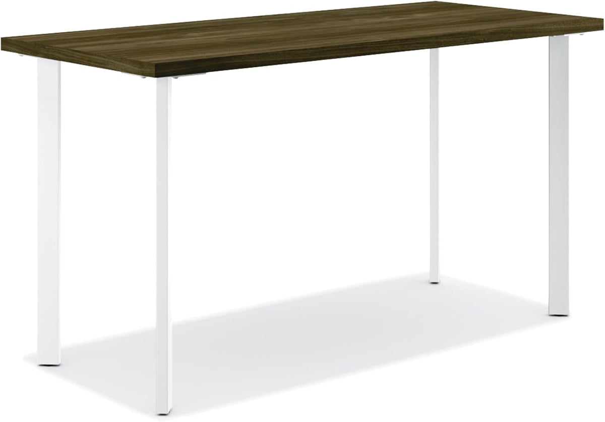 HON Coze Home Office Desks, Sturdy Table Computer Desk, 42", Walnut Top, White Base