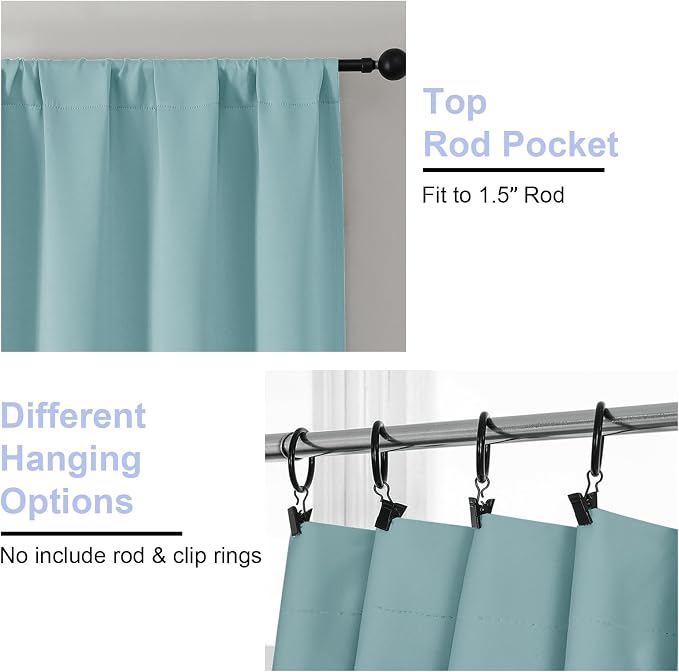 Simplebrand Ava Aqua Short Blackout Curtains