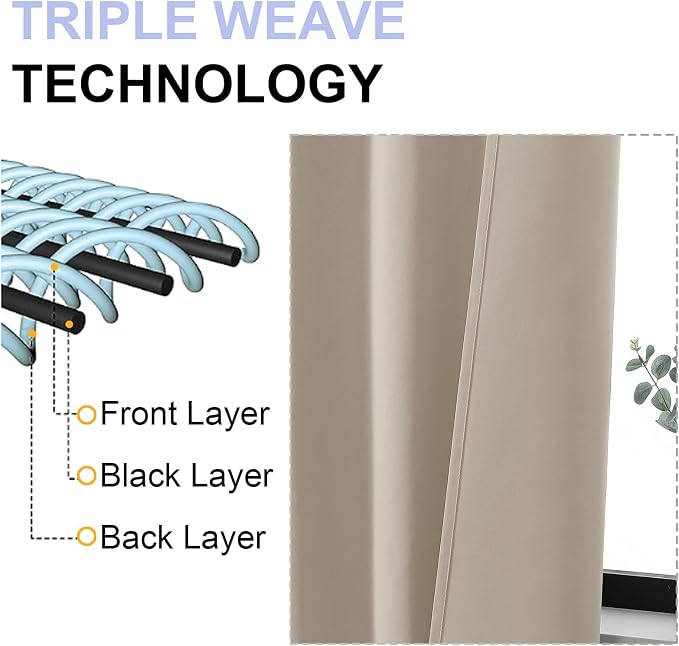 Simplebrand Biscotti Beige Blackout Curtains