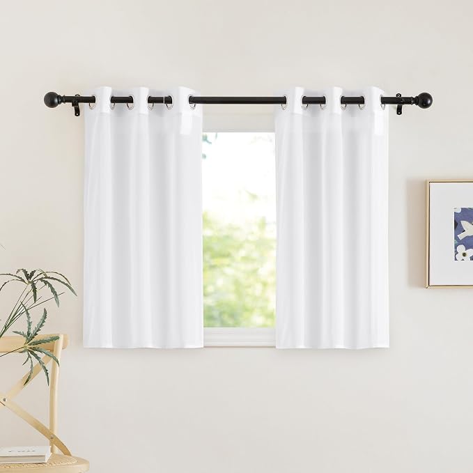 NICETOWN White Sheer 30 inch Curtains