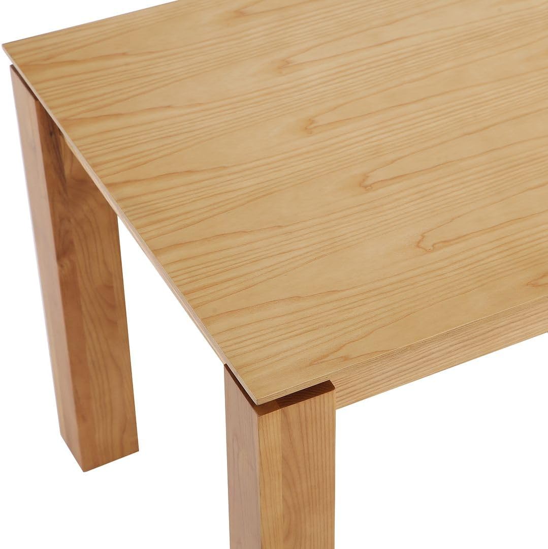 Manhattan Comfort Rockaway 70.86" Modern Solid Wood Dining Table for 8 - Unique Raised Beveled Top & Natural Wood Grain Finish, Durable & Elegant Kitchen Furniture, Nature