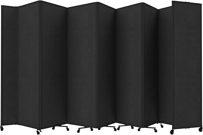 Versare Room Divider 360 Portable Wall Partition | Folding Panels | Large Freestanding Divider | Locking Wheels | Temporary Room Separator