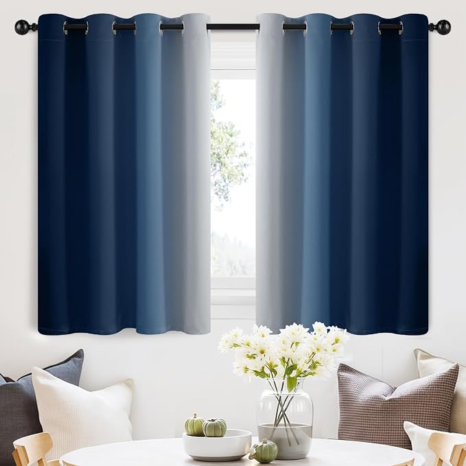 SimpleHome Ombre Room Darkening Curtains 36 inches Length