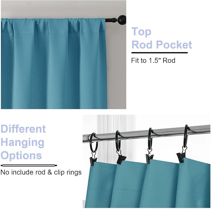 Simplebrand Ava Turquoise Blackout Curtains