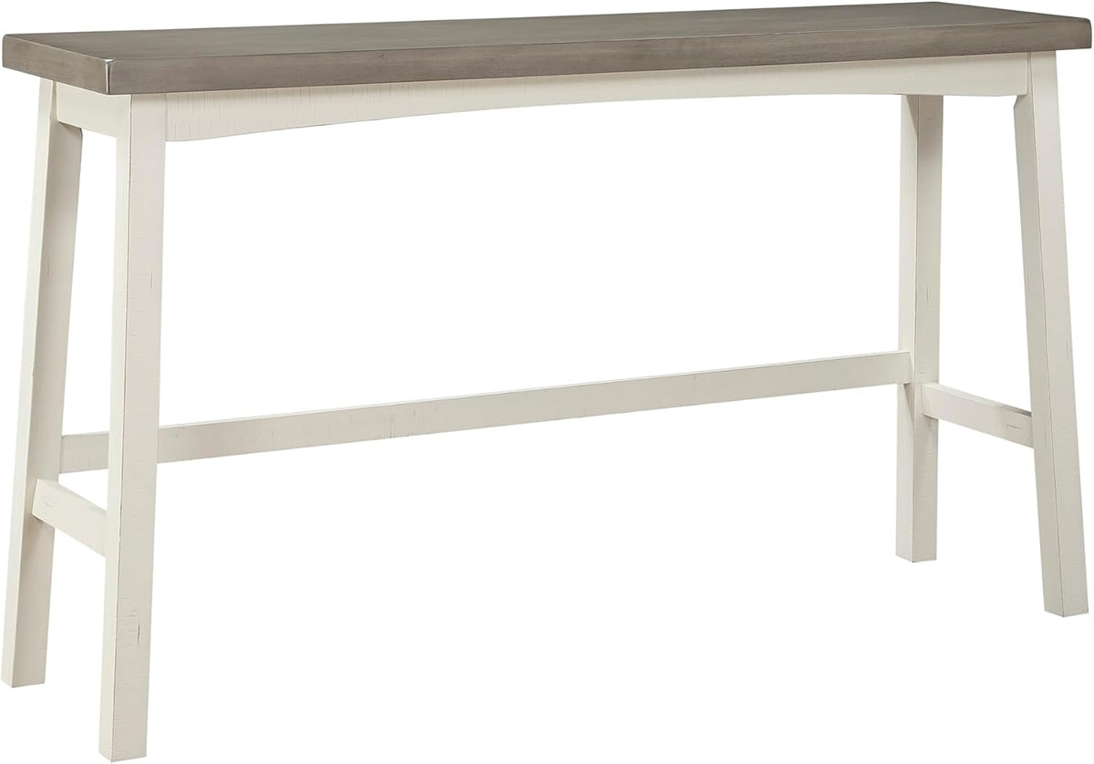 Lexicon Bar Table Set for 3, Small Kitchen Table Set Kitchen Island Table with 3 Saddle Bar Stools, 4 Piece Dining Table Set for Breakfast Nook, Living Room, Apartment, Pub Height, White/Coffee