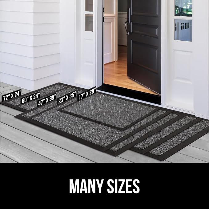 GORILLA GRIP 100% Waterproof All-Season WeatherMAX Doormat, US Designed Natural