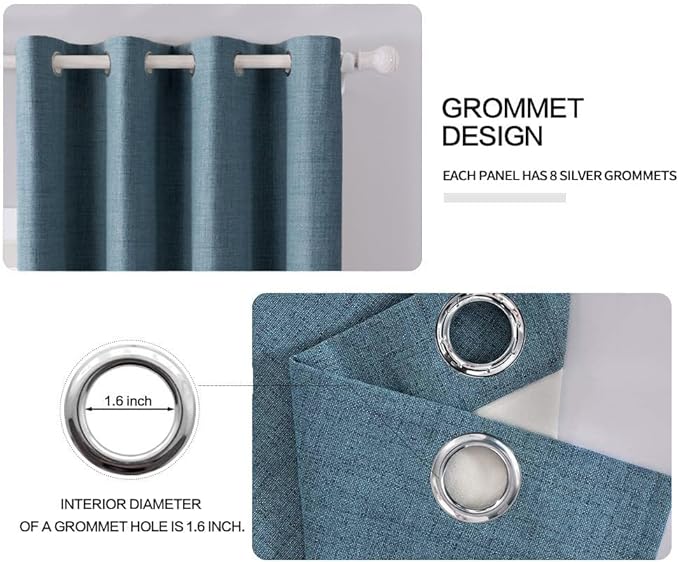 MIULEE Linen Texture Curtains for Bedroom Solid Blackout Thermal Insulated