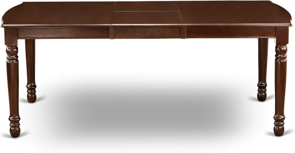 East West Furniture DOIP7-MAH-W 7 Piece Dining Table Set Consist of a Rectangle Dining Room Table with Butterfly Leaf and 6 Wood Seat Chairs, 42x78 Inch, Mahogany