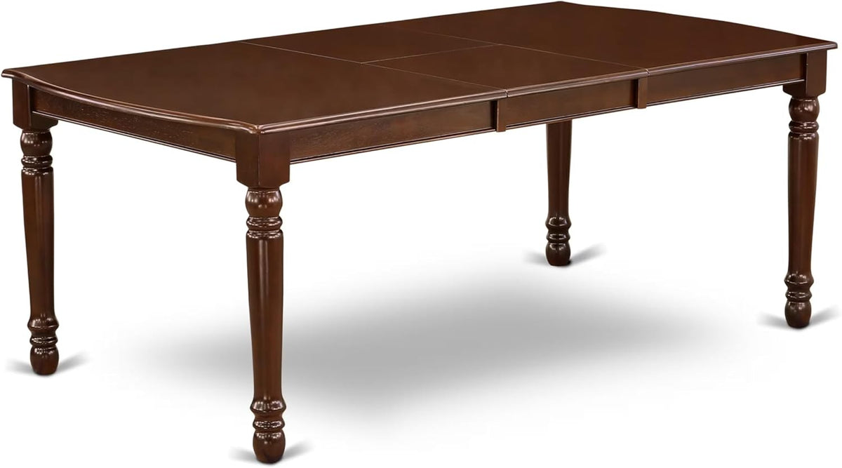 East West Furniture DODA5-MAH-26 5 Piece Dinette Set Consists of a Rectangle Dining Table with Butterfly Leaf and 4 Polyester Fabric Parson Chairs, 42x78 Inch, Mahogany