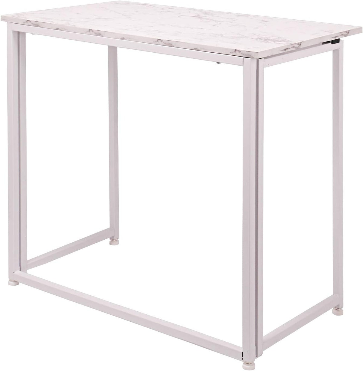 Leopard Outdoor Products Folding Computer Desk for Small Spaces, Space-Saving Home Office, Foldable Laptop Table, Writing Desk, Compact Study Reading Table (Marble White)