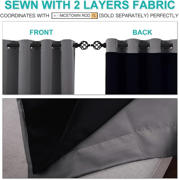 NICETOWN 100% Blackout Curtains