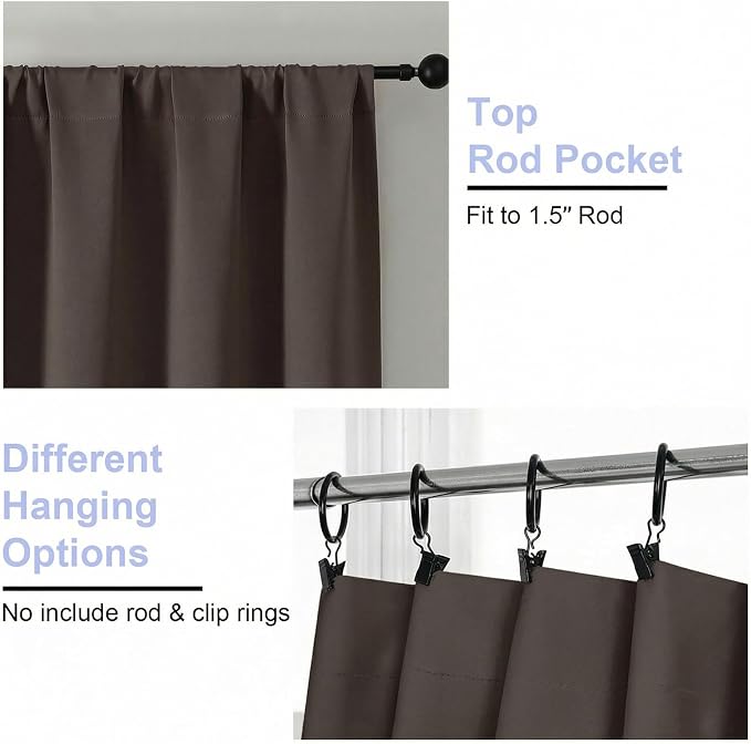 Simplebrand Ava Chocolate Short Blackout Curtains